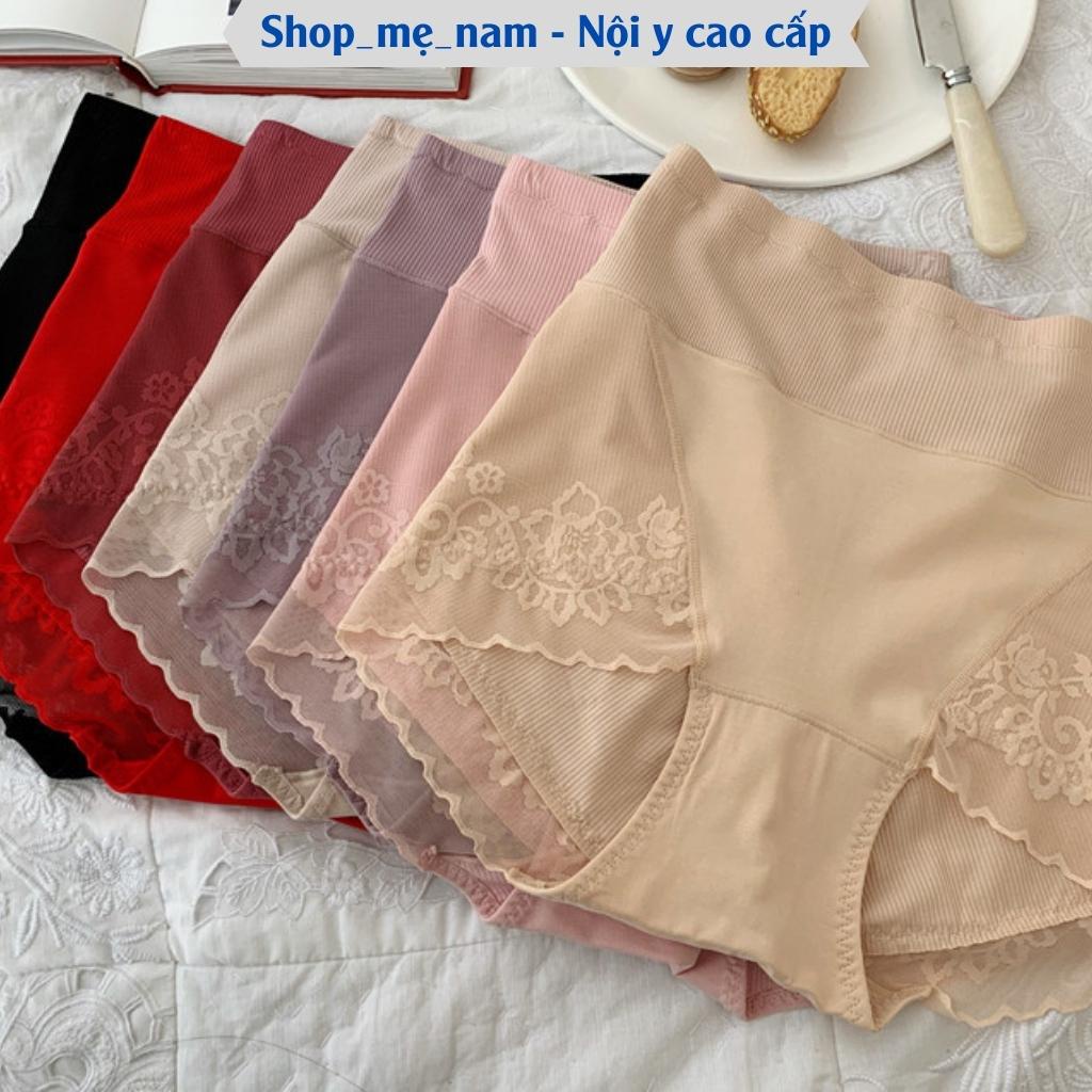 Quần Lót Nữ Cotton Phối Ren Cạp Cao Gen Bụng - Quần Lót Cao Cấp