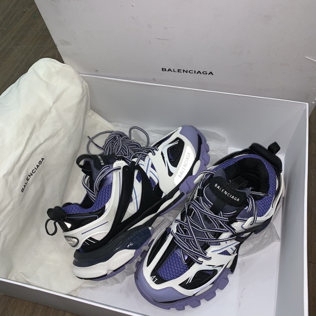 Giầy bale.ciga track tím trắng lai au