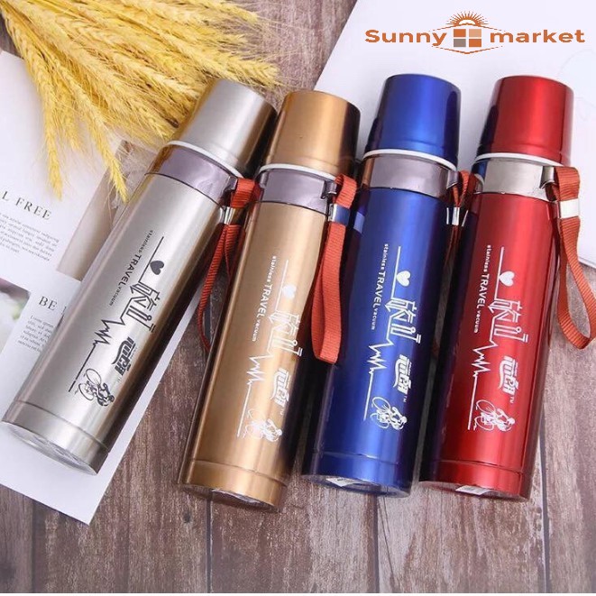 Bình giữ nhiệt cao cấp inox 304 Pure Healthy Happy 800ml - màu đỏ