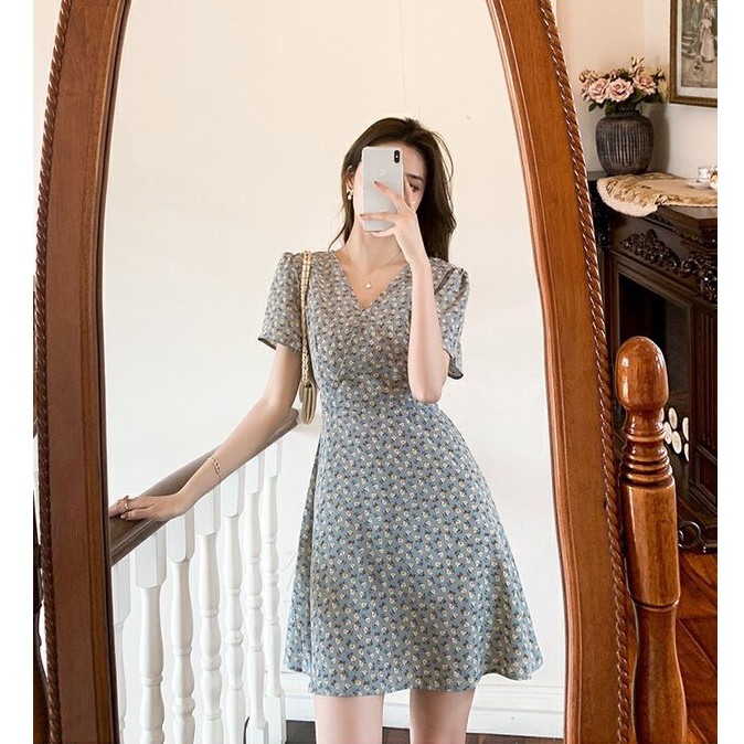 Váy voan tơ cao cấp bèo tiểu thư, đầm nữ cổ bèo màu be Emmei -v127 | BigBuy360 - bigbuy360.vn