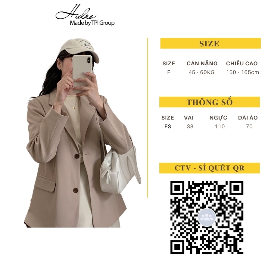 Áo Blazer Nữ Dài Tay 2 Lớp Mẫu Mới Phong Cách Hàn Quốc Áo Vest Nữ Khoác Ngoài | WebRaoVat - webraovat.net.vn