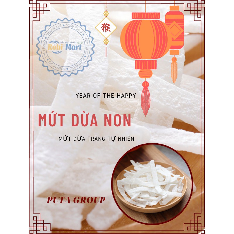 [Tết 2021] Mứt dừa non, trắng tự nhiên 250gr - Loại 1 - Mứt dừa truyền thống