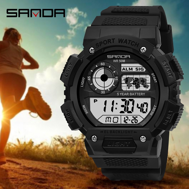 Đồng hồ SANDA 6009 chống nước kỹ thuật số đa chức năng thời trang cho nam