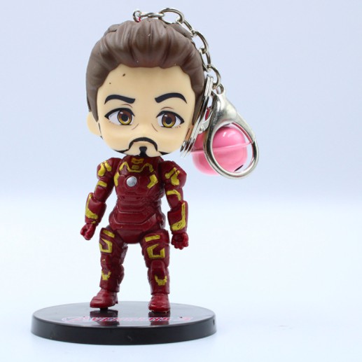 Móc khóa móc túi mô hình Avenger Marvel cao 8cm Captain Thor Ironman Spiderman DC Batman Superman dùng làm quà tặng