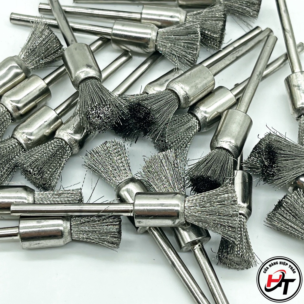 Chổi đánh rỉ sắt đánh bóng lông ngựa mềm sét inox chuôi 3mm CDR-3MM