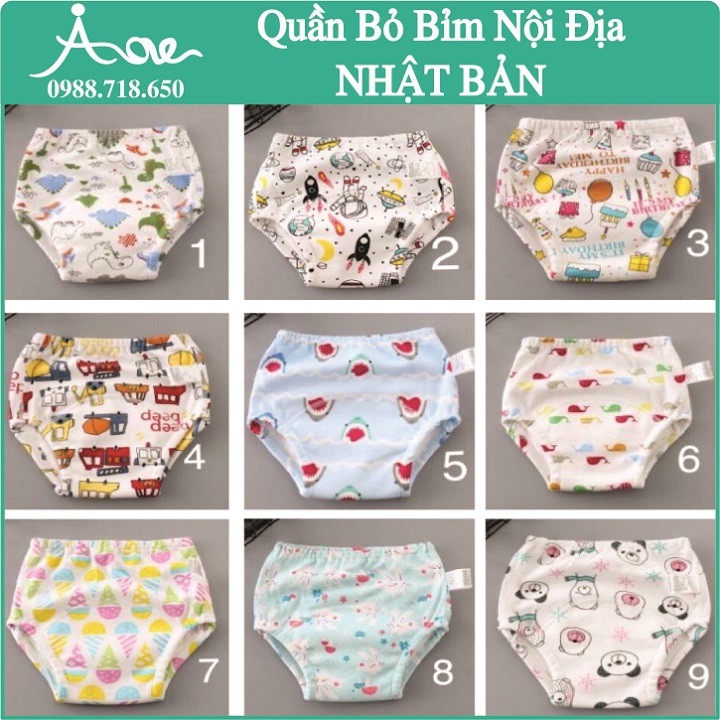 Quần bỏ bỉm Nhật Bản 8 lớp I Love sz 80-90-100-110 cho bé 5-17 kg siêu đẹp, siêu mềm mịn !!!