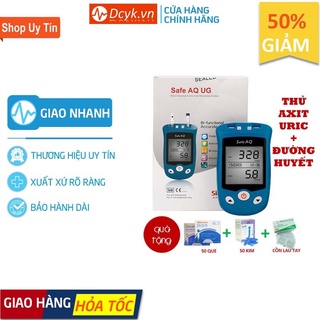 ✅ Máy Đo Đường Huyết + Axit Uric: Sinocare Safe AQ UG (Đức) (Trọn Bộ 50 Que, 50 Kim, Tặng CỒN) - BH Trọn Đời - DCYK0594