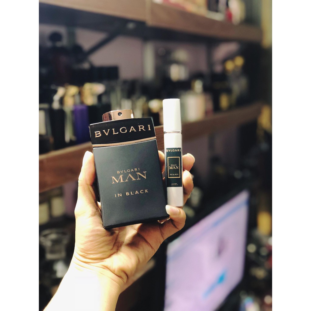 [𝐒𝐀𝐌𝐏𝐋𝐄]  mẫu thử nước hoa bvlgari man in black 10ml dạng xịt.  .