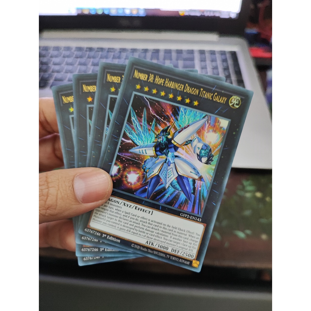 1 lá thẻ bài Number 38: Hope Harbinger Dragon Titanic Galaxy - GFP2-EN143 - Ultra Rare 1st Edition