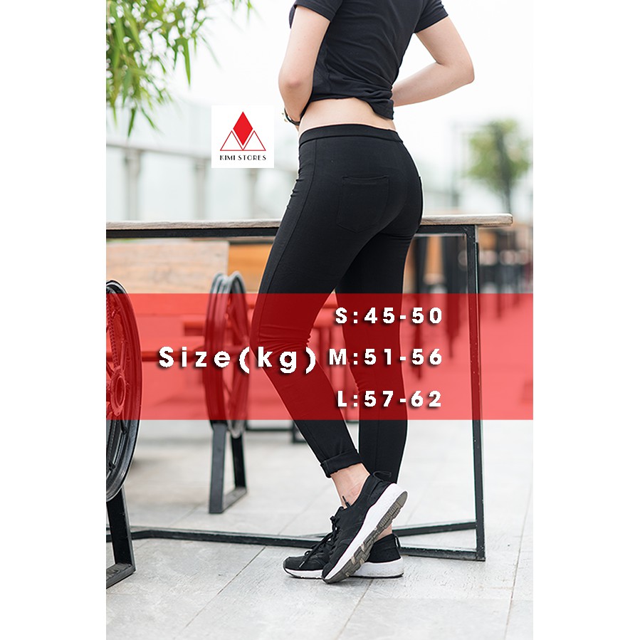 Quần legging nữ H.&amp;.M dài, cạp cao giữ nhiệt legging thun ôm bó vải dày dặn cao cấp, có khóa dưới ống