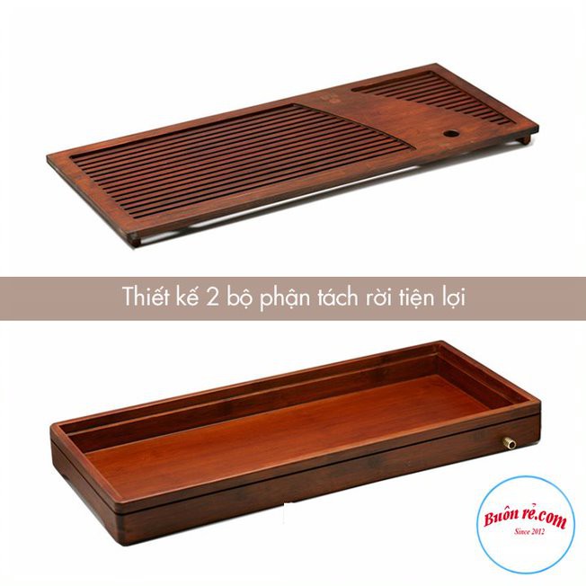 Khay trà gỗ Hồng Phúc kèm ống thoát nước bọc đồng cao cấp hiện đại cho không gian - 01367 Buôn rẻ