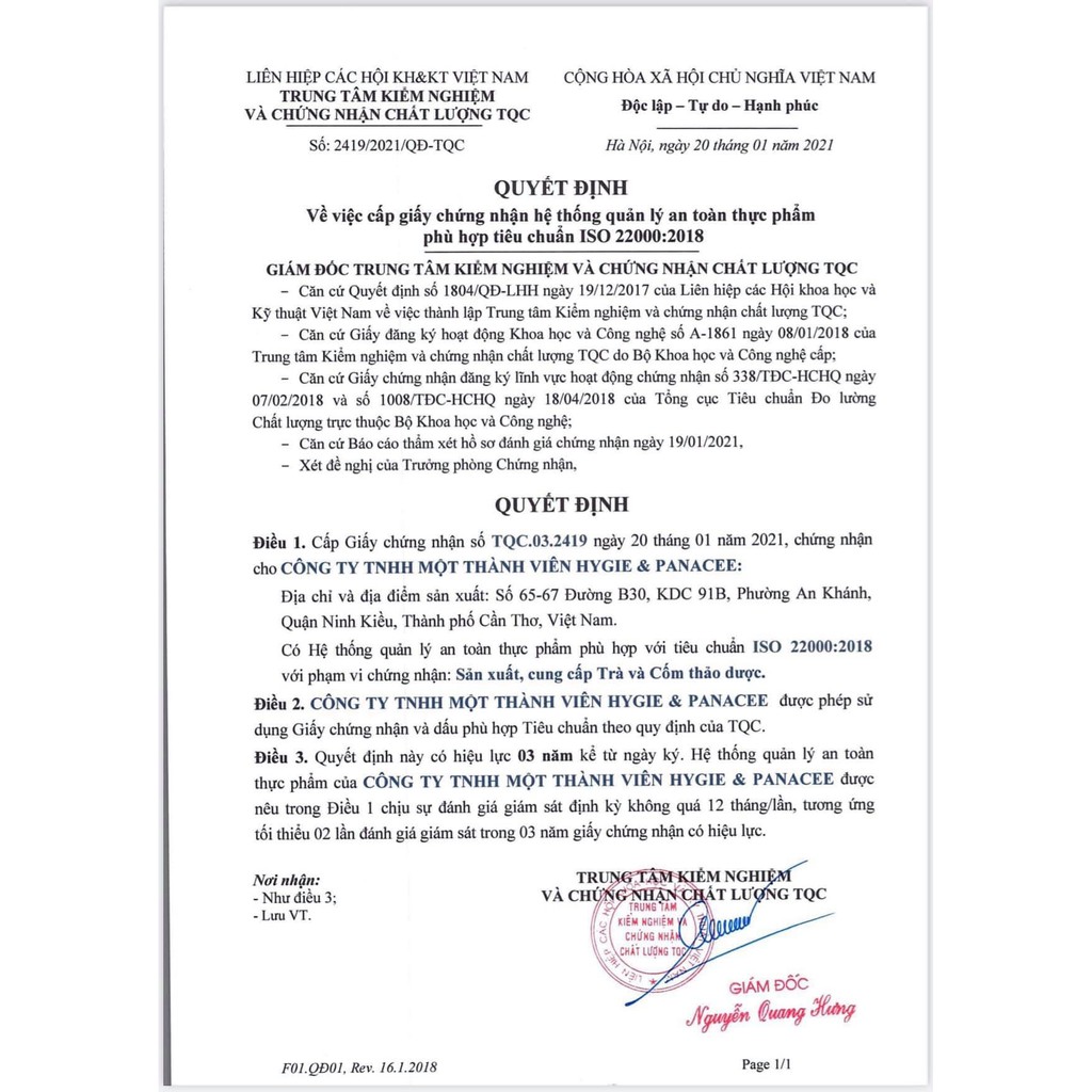 Trà Hoà Tan Diếp Cá Hygie 250gr