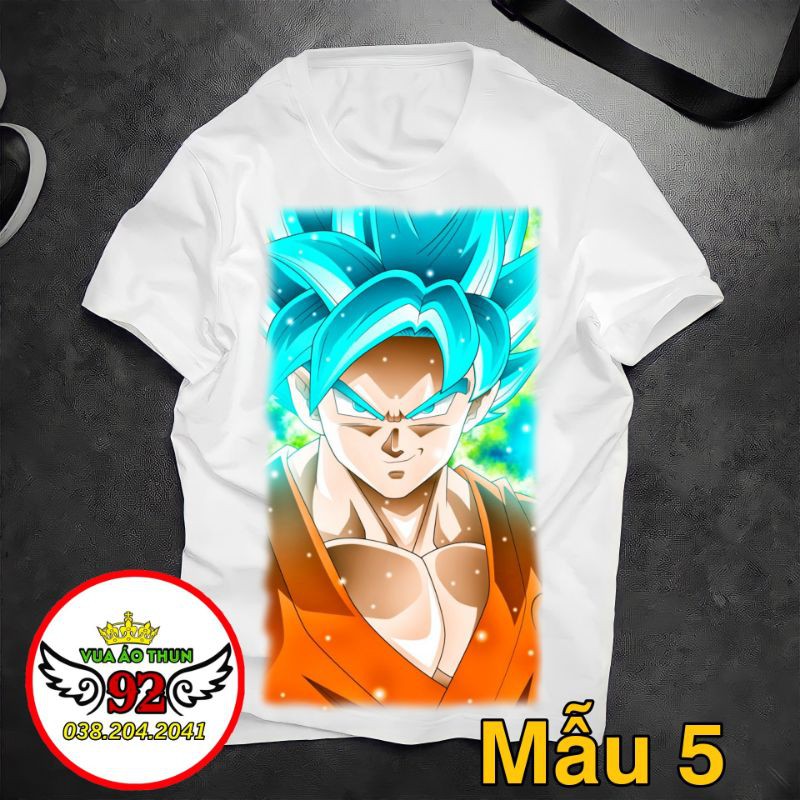 Áo Songoku Super Saiyan Blue - in thấm vào sợi vải, hình in sắc nét, không bong tróc, không phai khi giặt, nhiều mẫu