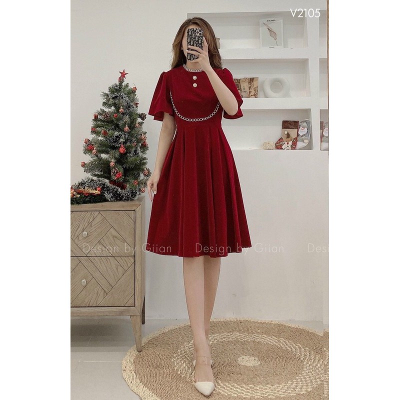 ĐẦM NHUNG VIỀN CỔ BIGSIZE