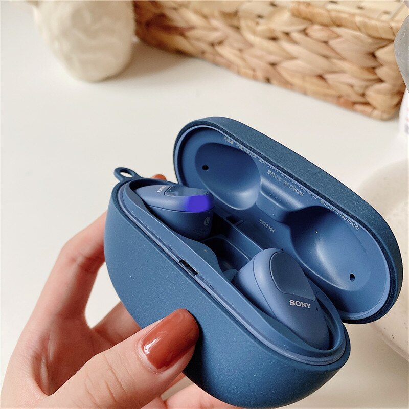 Vỏ Bảo Vệ Hộp Đựng Tai Nghe Màu Trơn Chống Sốc Cho Sony Wf-Sp800N