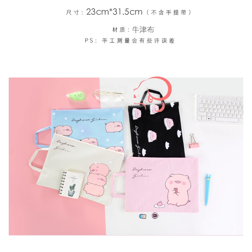 Dễ Thương Túi Đựng Tài Liệu Khổ A4 Hình Chú Heo Đáng Yêu | BigBuy360 - bigbuy360.vn