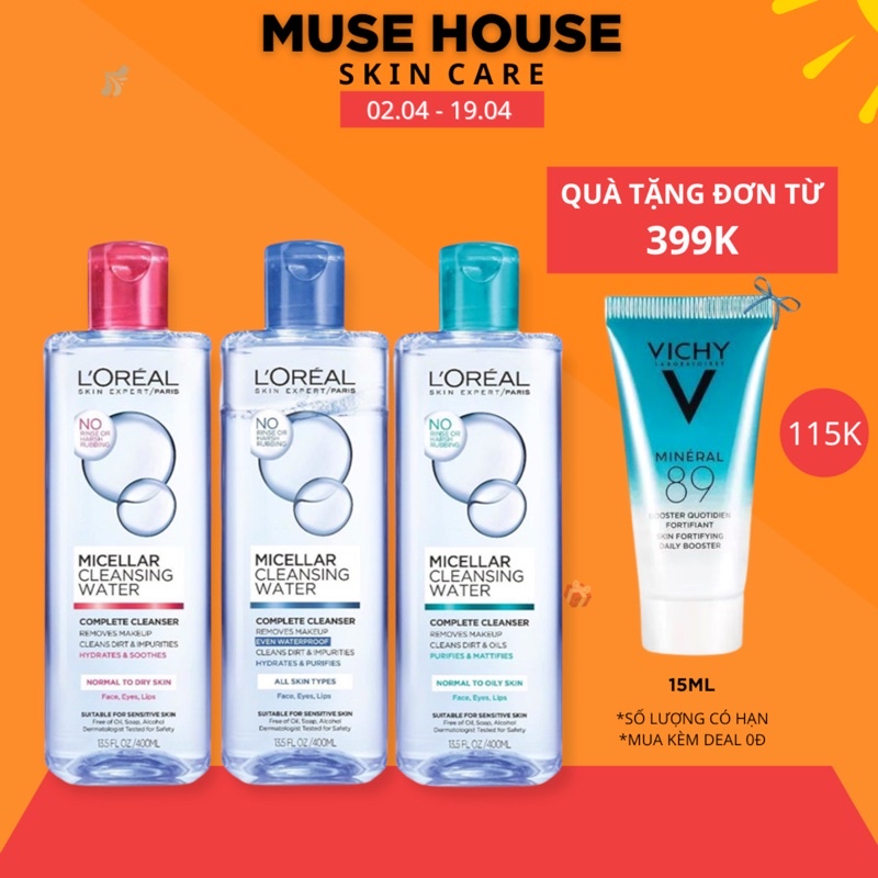 Nước tẩy trang LOreal L oreal cho Da dầu mụn và nhạy cảm - Muse House