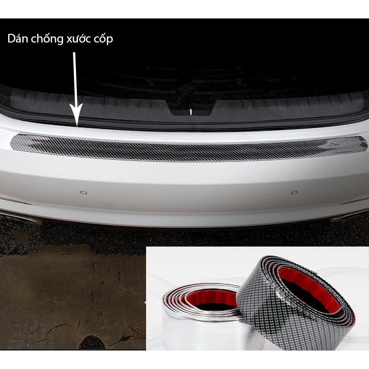 Cuộn nẹp cacbon chống xước bậc cửa xe cho xe ôtô, xe hơi
