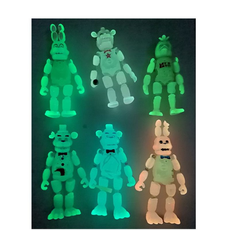 18cm 6/8PCS Five Nights At Freddy Character Luminous Lighting Action Figure Toys Kids Adults Birthday Xmas Gift