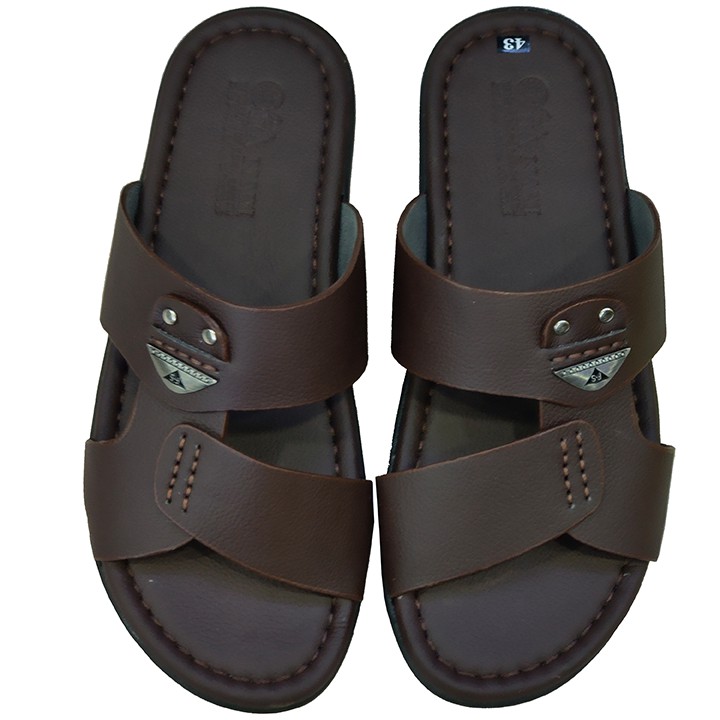 Dép nam quai ngang TiTi ĐÔ da bò thật cao cấp DN2076a