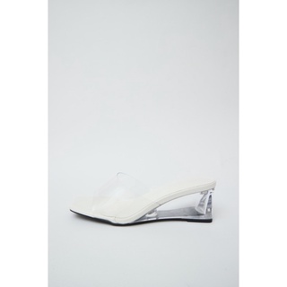 68921 - CAO GÓT ZOE CLEAR STRAP WEDGE MULES WHITE