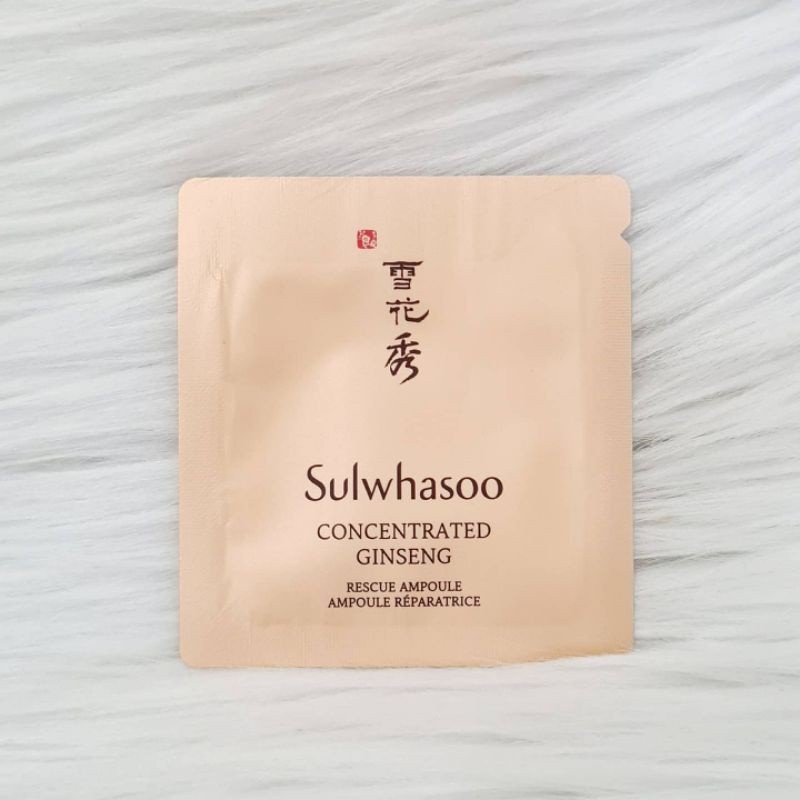 Bịch 12 Gói Tinh Chất Nhân Sâm Cô Đặc Sulwhasoo Concentrated Ginseng Rescue Ampoule 1ml - Phục hồi, tái tạo làn da