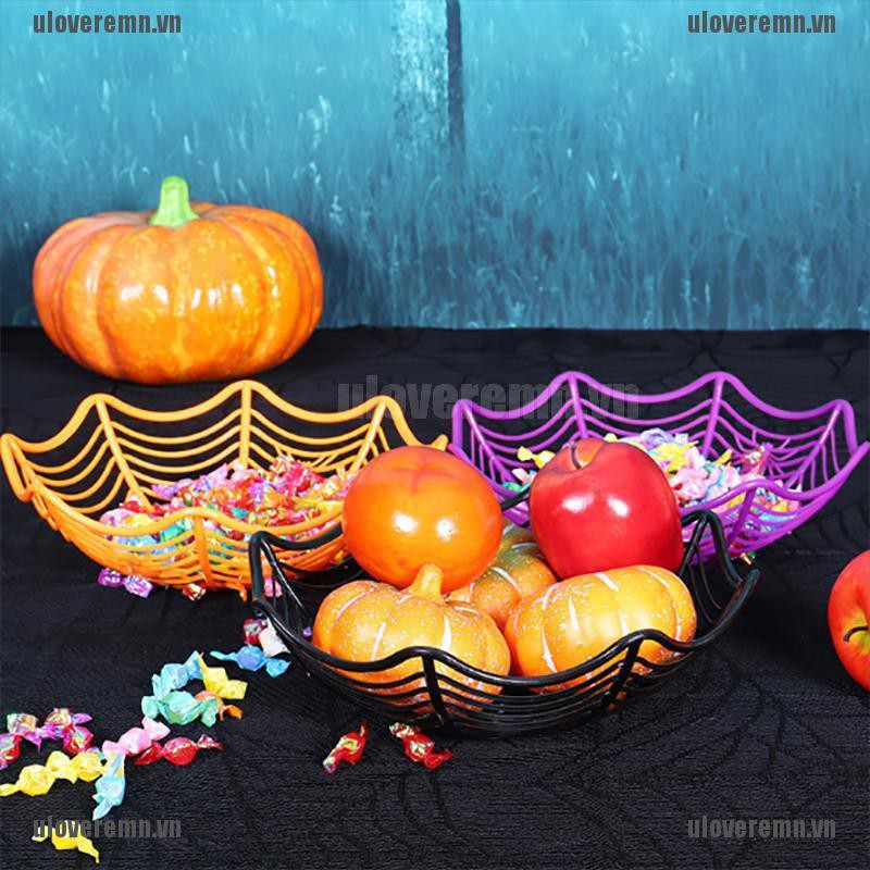 Giỏ Đựng Kẹo Hình Mạng Nhện Màu Cam / Tím / Trắng Độc Đáo Trang Trí Halloween