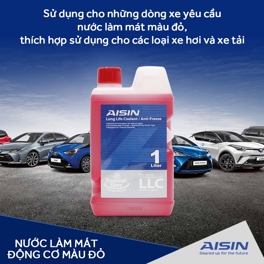 Nước làm mát động cơ ô tô AISIN Đỏ (RED) LCPM20A1LR - Chai 1L