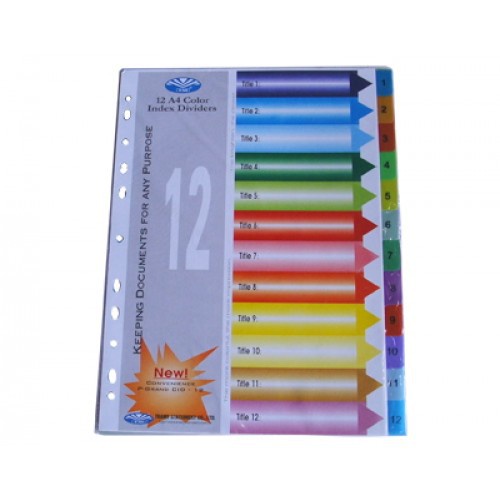 Bộ Chia file nhựa 12 màu Thăng Long
