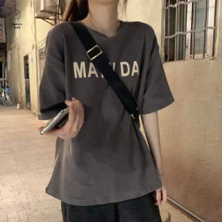 Áo Thun Tay Lỡ In Chữ Phong Cách Hàn Quốc
