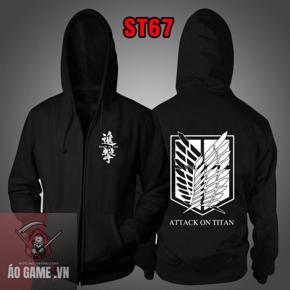 (SALE 50%) [ VIEO + ẢNH THẬT ] Áo khoác ÁO HOODIE in hình ao game Attack on Titan ĐỘC đẹp nhất TẶNG KÈM BỊT MẶT