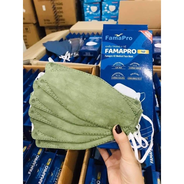 ((Đủ màu))-COMBO 4 hộp khẩu trang Kf94 4D famapro Nam Anh(Hộp 10 cái)