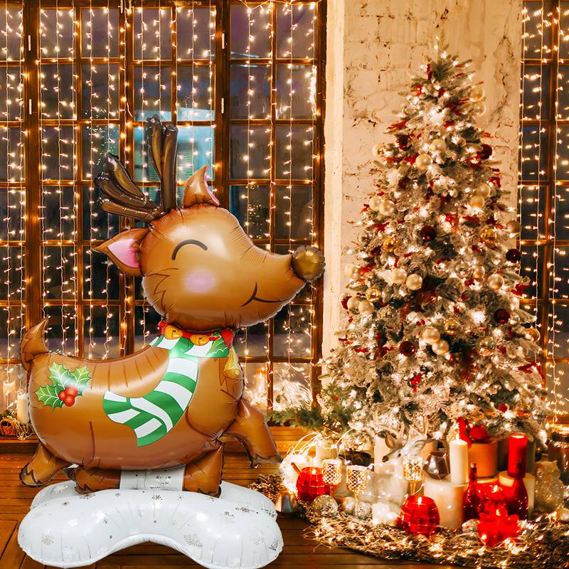 Bong Bóng Lá Nhôm Hình Ông Già Noel Tuần Lộc Giáng Sinh Trang Trí Đa Ứng Dụng