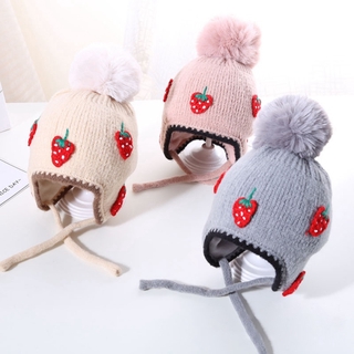 Mũ Trùm Đầu Hoạ Tiết Dâu Tây Cho Bé Gái