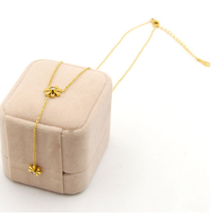 Dây Chuyền Hoa Cúc Titan Ko Đen Cao Cấp TT 2134