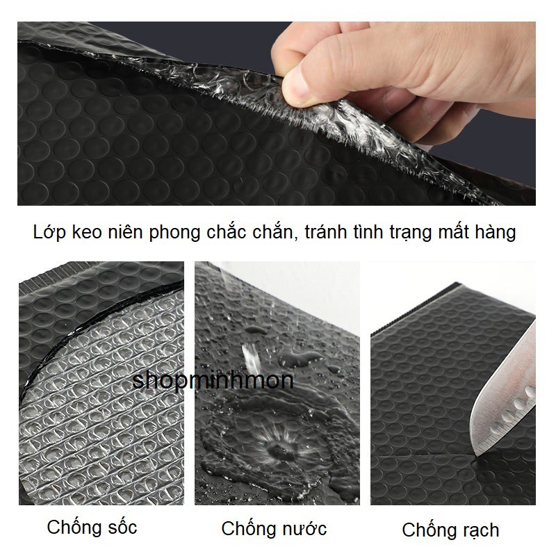 Combo 10 túi gói hàng niêm phong lót bóng khí chống sốc 15x18+4 cm