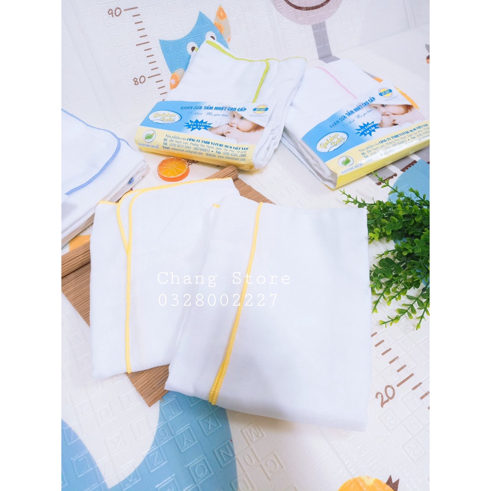 Set 2 Cái Khăn Tắm Nhật Siêu Mềm Cho bé Viền Màu