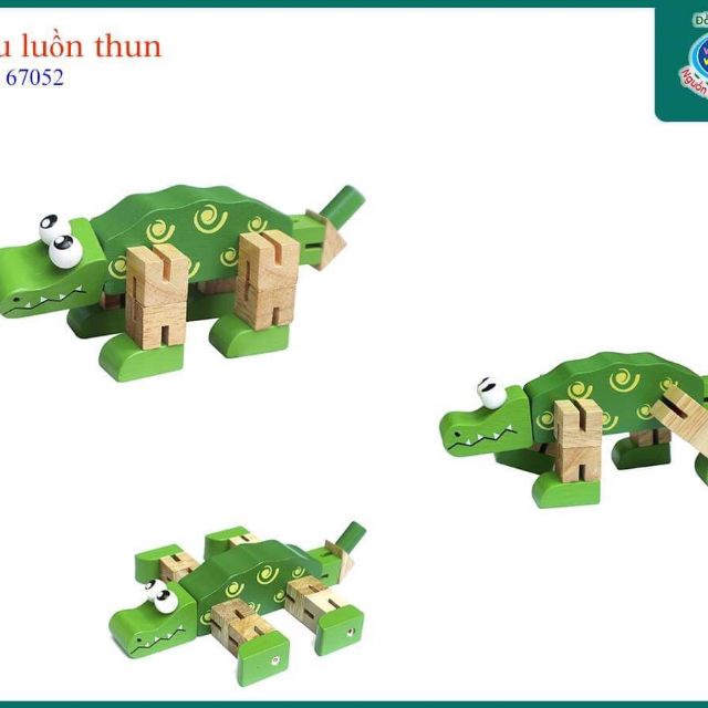 Đồ chơi gỗ Winwintoys Cá sấu luồn thun
