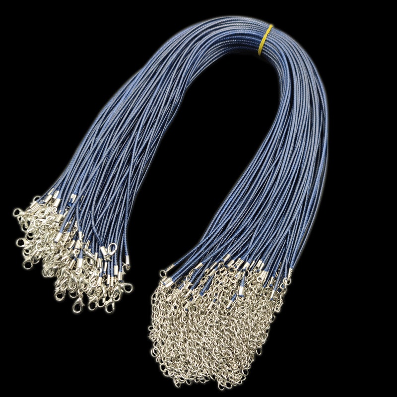 Set 10 vòng cổ bện dây da PU 2mm thời trang cho nam nữ