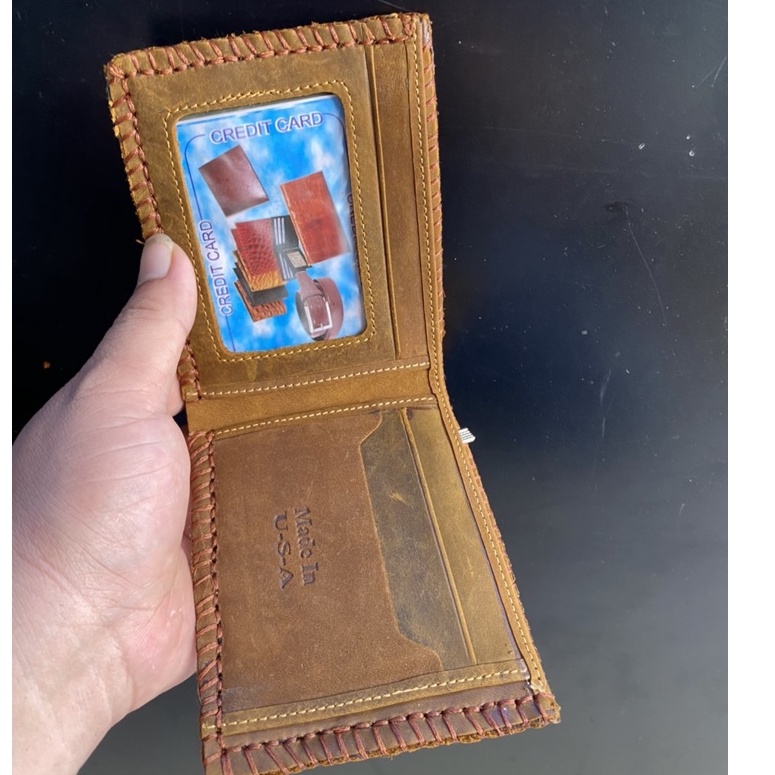 Ví Da bò Sáp- Ví Nam Phong cách Cowboy USA-  Hàng bán từ Xưởng