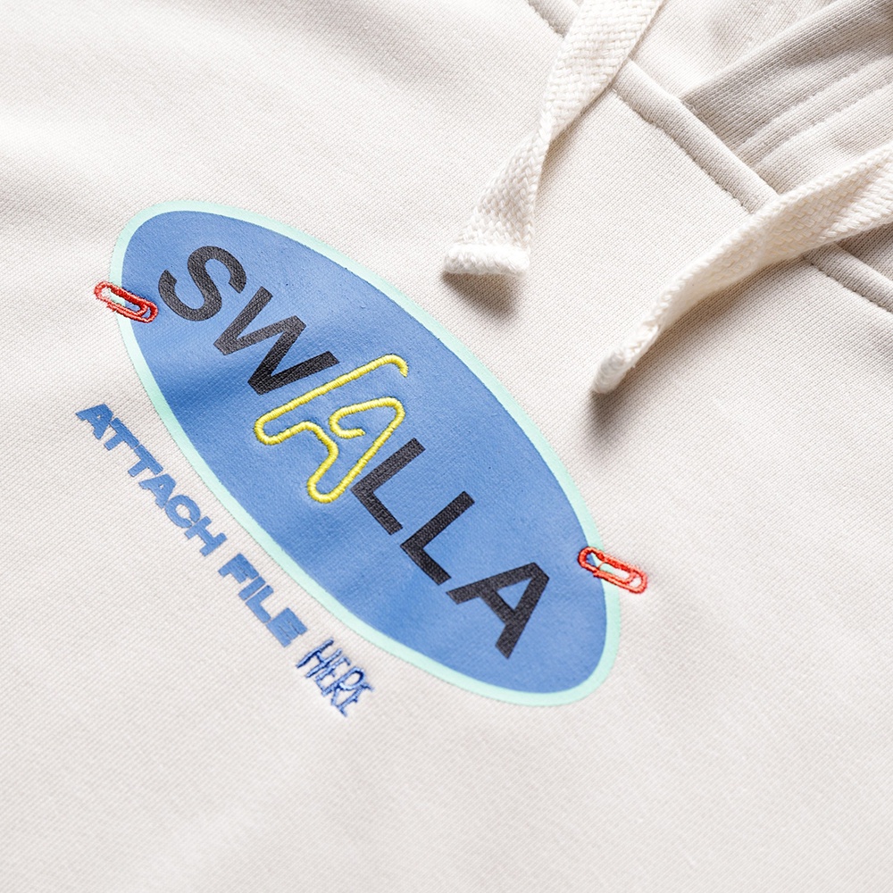 Áo hoodie unisex SWALLA PAPERCLIP - 100% French Terry Fabric CAO CẤP -MÀU WHEAT - LOCAL BRAND chính hãng