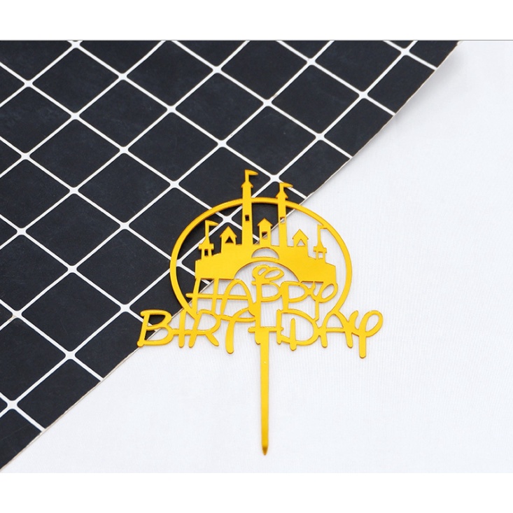 Que Cắm Chữ Happy Birthday Mica Trang Trí Quà Tặng, Bánh Kem Sinh Nhật, Nhiều Mẫu - Toppercake