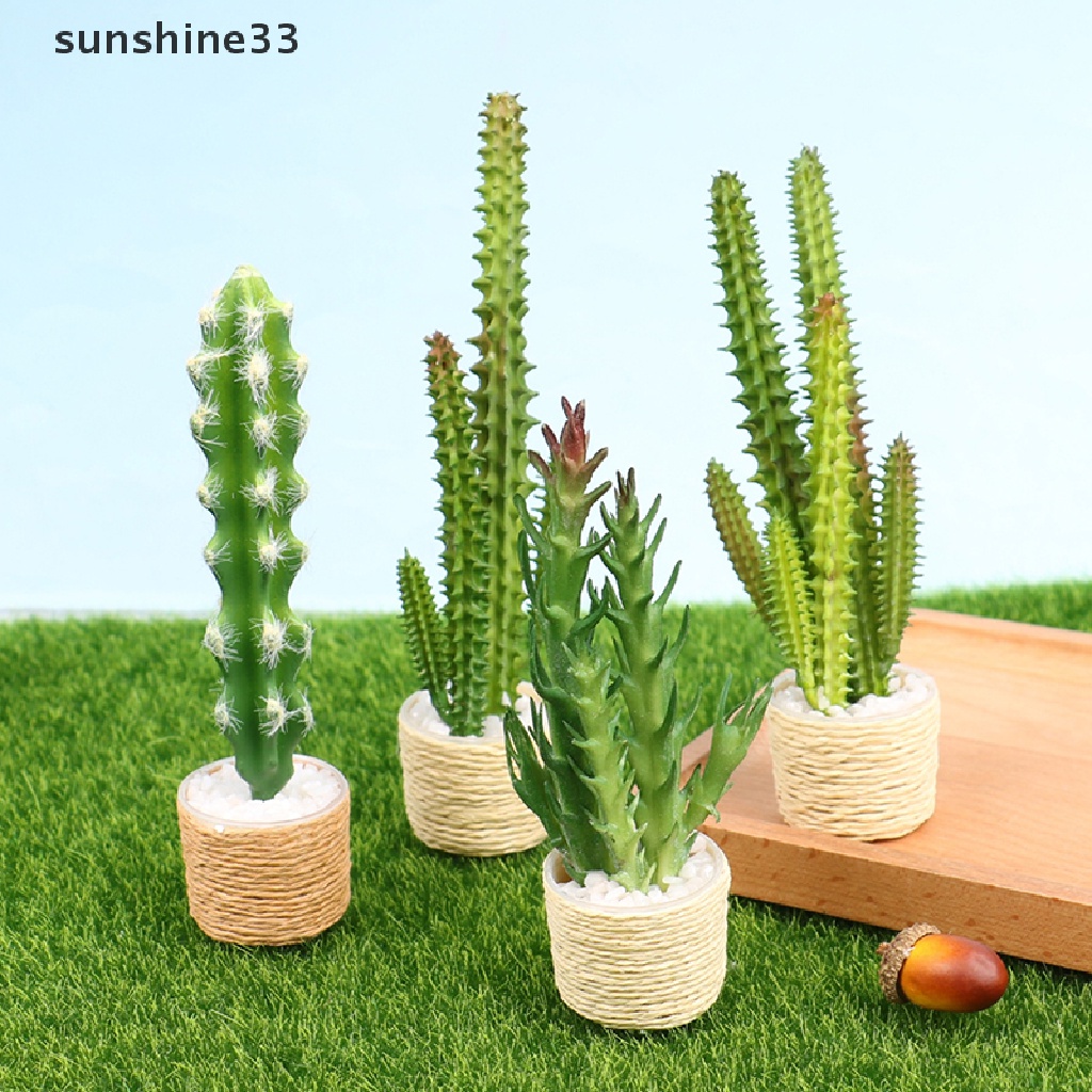 Chậu Cây Xương Rồng Giả Trang Trí Nhà Búp Bê