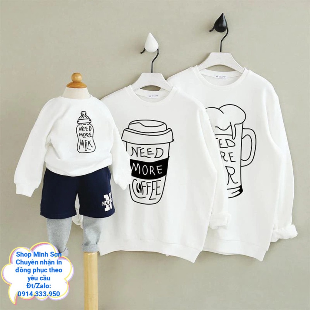 🍺☕🍼VIDEO ÁO NỈ GIA ĐÌNH SWEATER NEDD MORE BEER,COFFEE,MILK SIÊU CUTE , ÁO NỈ ĐÔI LOẠI 1 ĐỦ MÀU ĐỦ SIZE