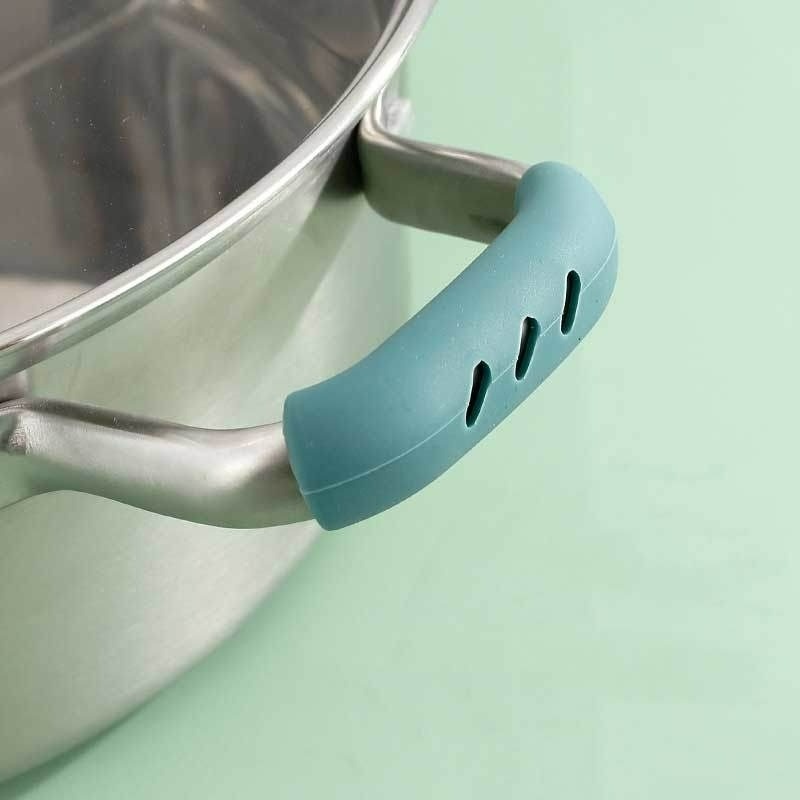 Set 2 Vỏ Bọc Tay Cầm Nồi Hấp Cách Nhiệt Chống Trượt Bằng Silicone