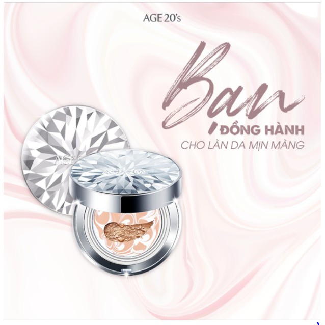 Phấn nền lạnh kim cương AGE 20's Essence Cover Pact Original Diamond Edition màu trắng | BigBuy360 - bigbuy360.vn