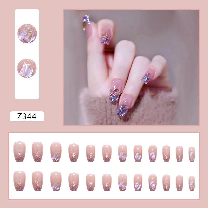 Bộ 24 móng tay giả đính đá nails xinh ABa Store