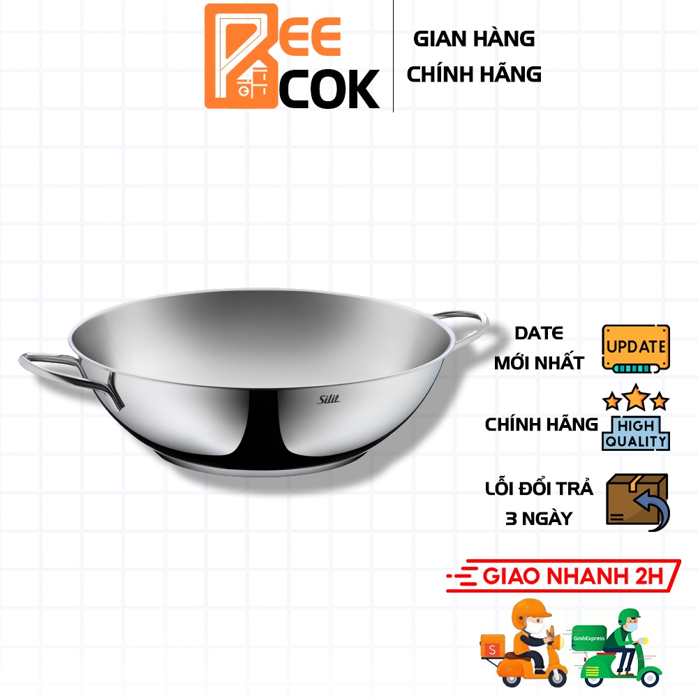 Chảo xào nấu Inox Silit WOK 32cm Chảo sâu lòng