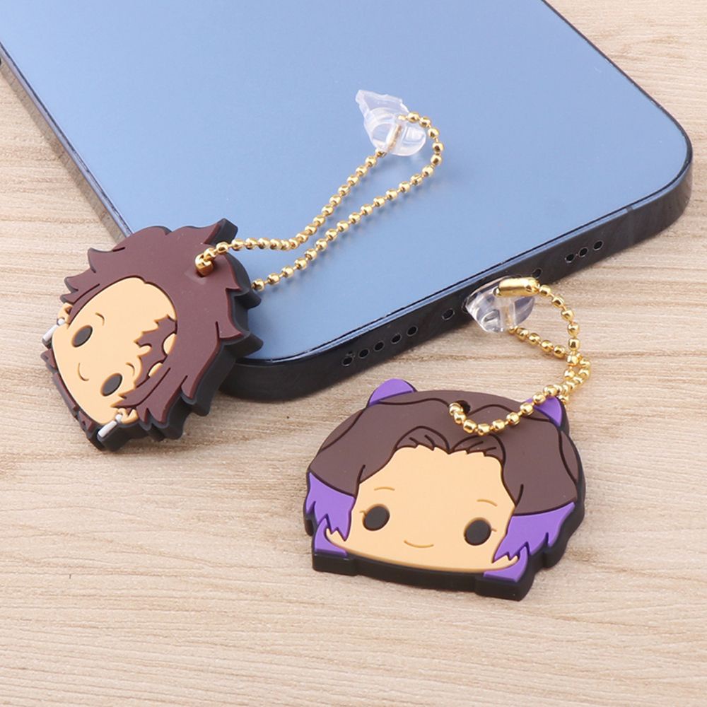 Phích cắm cổng sạc usb chống bụi hình Demon slayer dành cho điện thoại thông minh