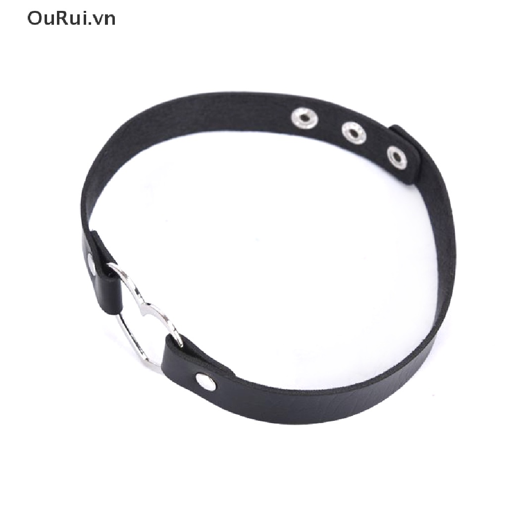 Vòng cổ choker da PU mặt trái tim thời trang cho nữ
